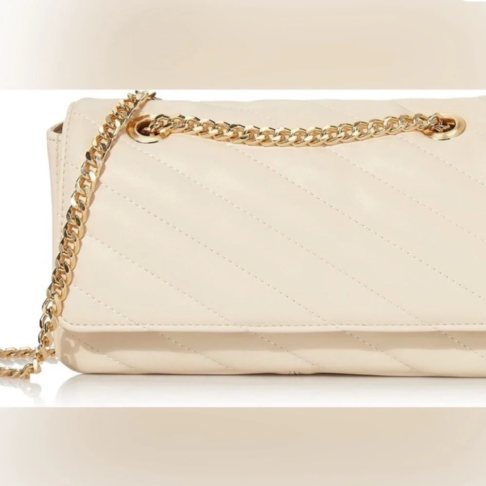 NWT - The Drop Women's Koko Chain Strap Flap Bag One Size, Bone - Picture 5 of 15